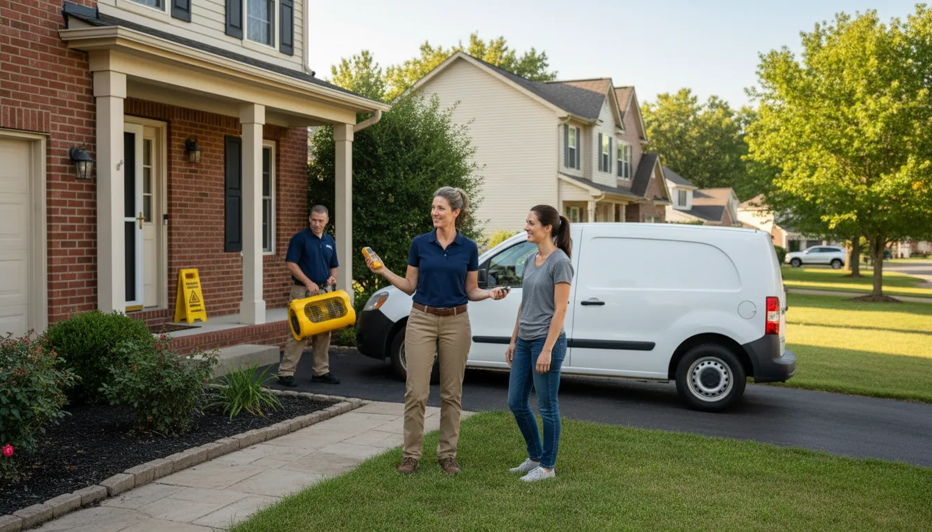 Residential water damage restoration in Overton, TX
